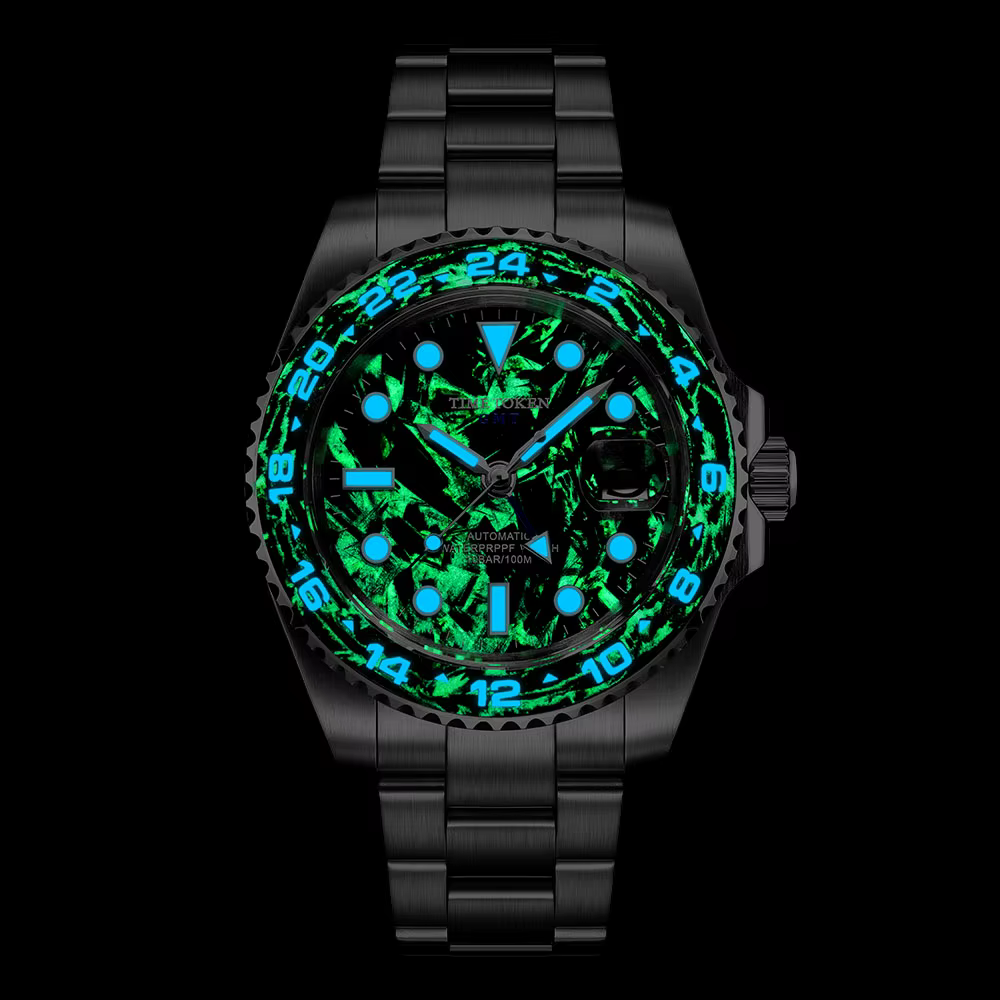 Montres TIME TOKEN GMT en fibre de carbone