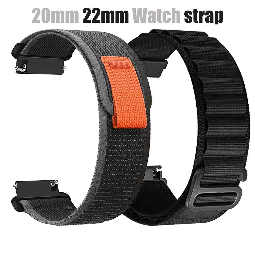 Bracelet en Nylon pour HaiWei Galaxy Watch 7 6 5 4 40mm 44mm classique/Active/Gear S3 Frontier 20mm 22mm bracelet à boucle Sport Amazfit GTS 3 4