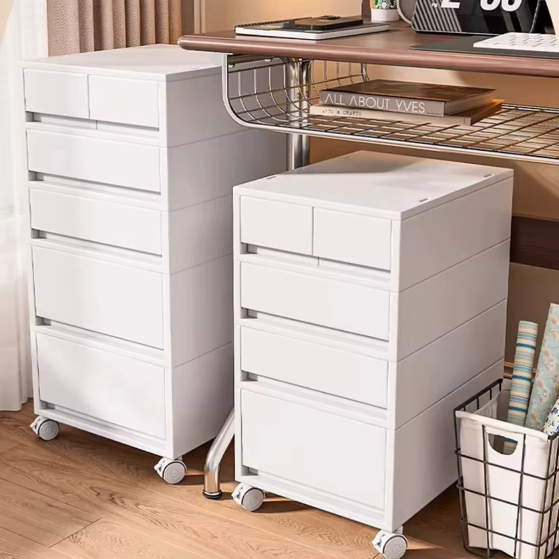 Armoire de rangement de bureau mobile avec tiroirs – Organisateur pour bureau/sous-bureau, chariot roulant à plusieurs niveaux pour papeterie et documents