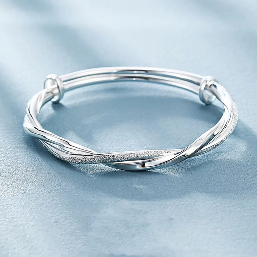 Bracelets tissés en argent sterling 925 de luxe pour femmes, accessoires de fête de mariage, à la mode, bijoux, taille réglable