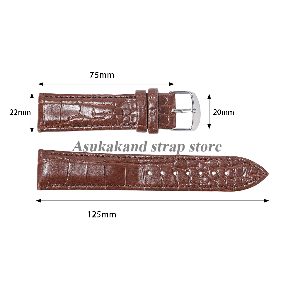 Bracelet de montre en cuir véritable pour hommes et femmes