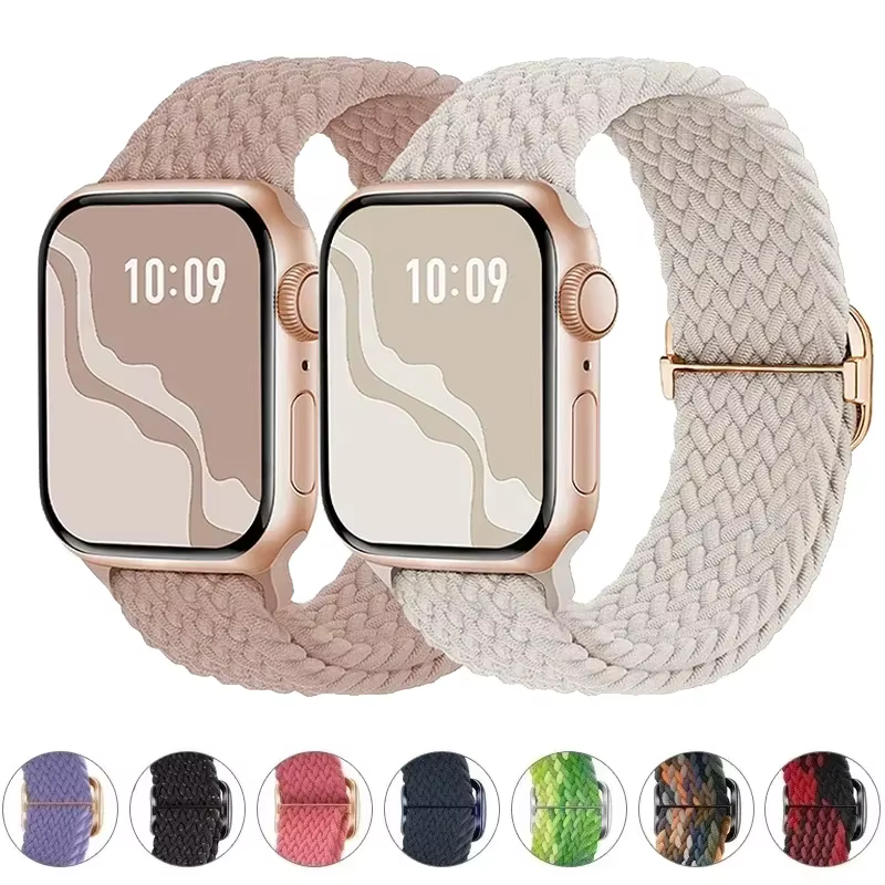 Boucle Solo tressée pour Apple watch Ultra band 40mm 44mm 41mm 38mm 49mm 45mm bracelet en Nylon élastique iWatch série 9 8 7 3 se