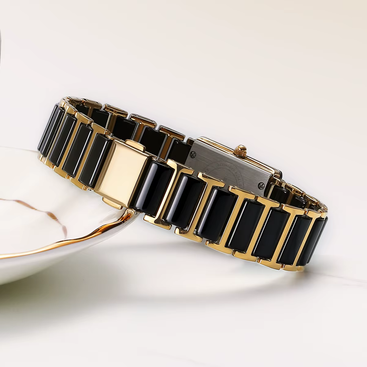 BERNY céramique Quartz femmes montre mode Rectangle hommes/femmes montre-Bracelet de luxe diamant or Couple montres
