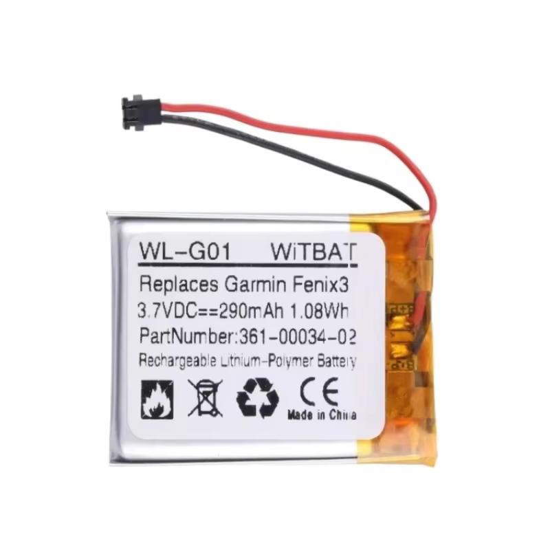 Nouveau 361-00034-02 3.7V 290mAh batterie de montre intelligente pour Garmin Fenix 3 Fenix3 HR Batteries rechargeables