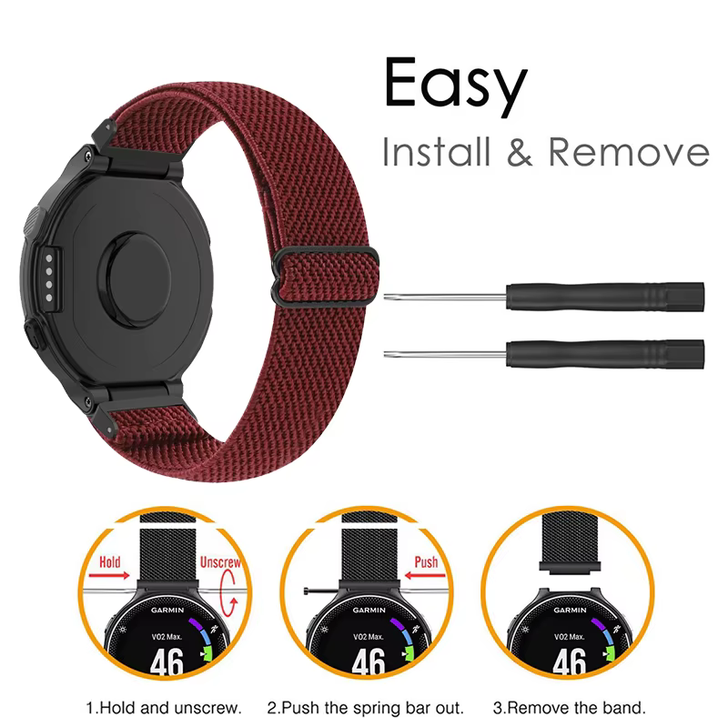 Bracelet en Nylon Trail Loop pour Garmin Forerunner 735XT 735 230 235 620 630
