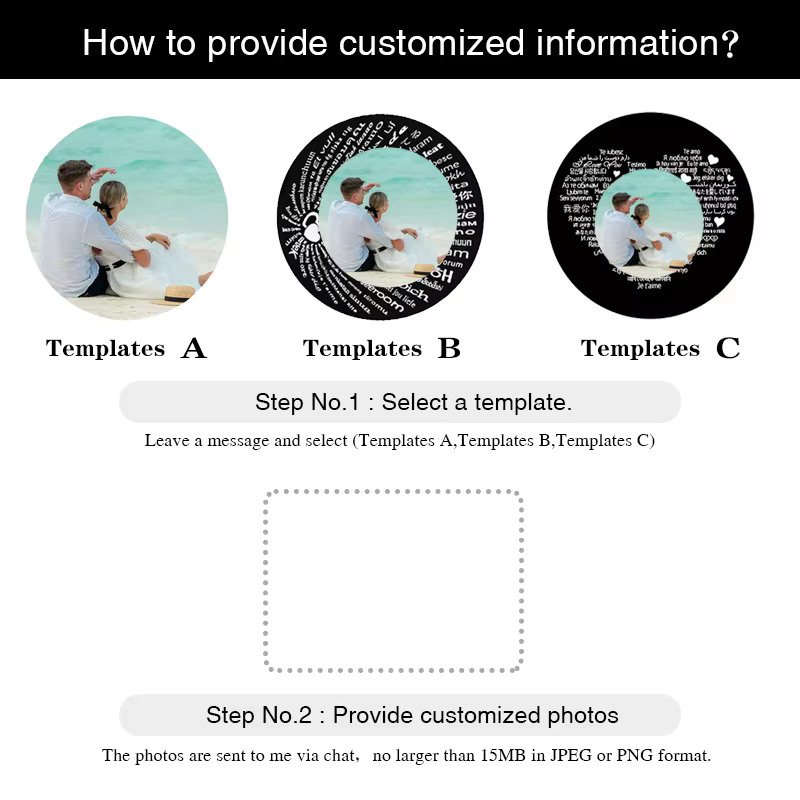 Bracelets personnalisés avec image intérieure