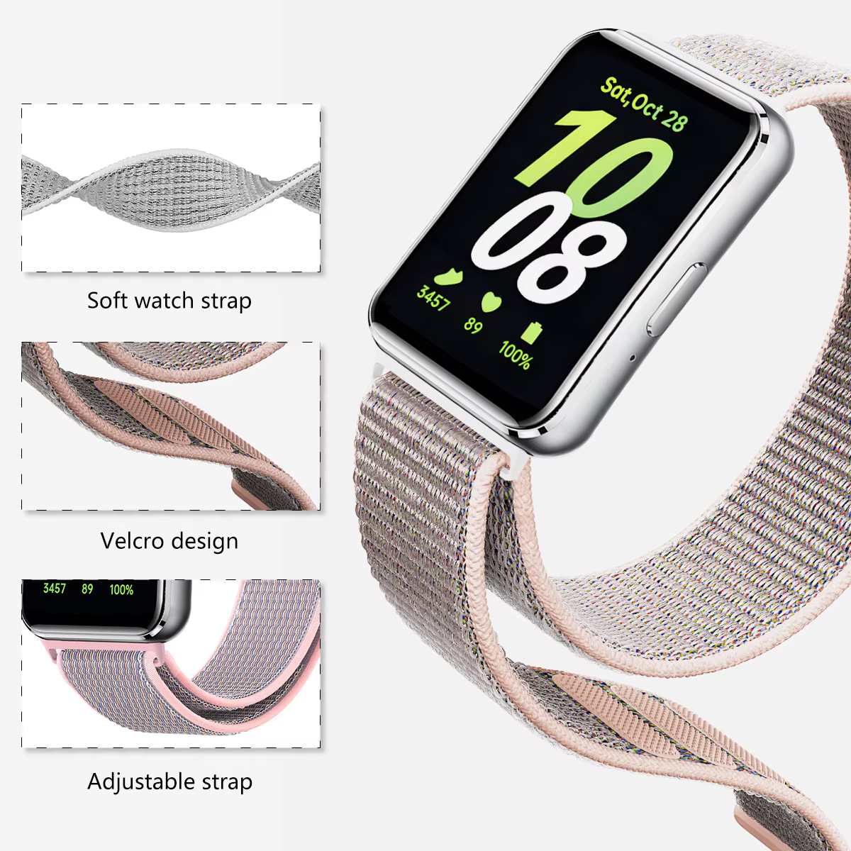 Bracelet à boucle en Nylon pour Samsung Galaxy Fit 3