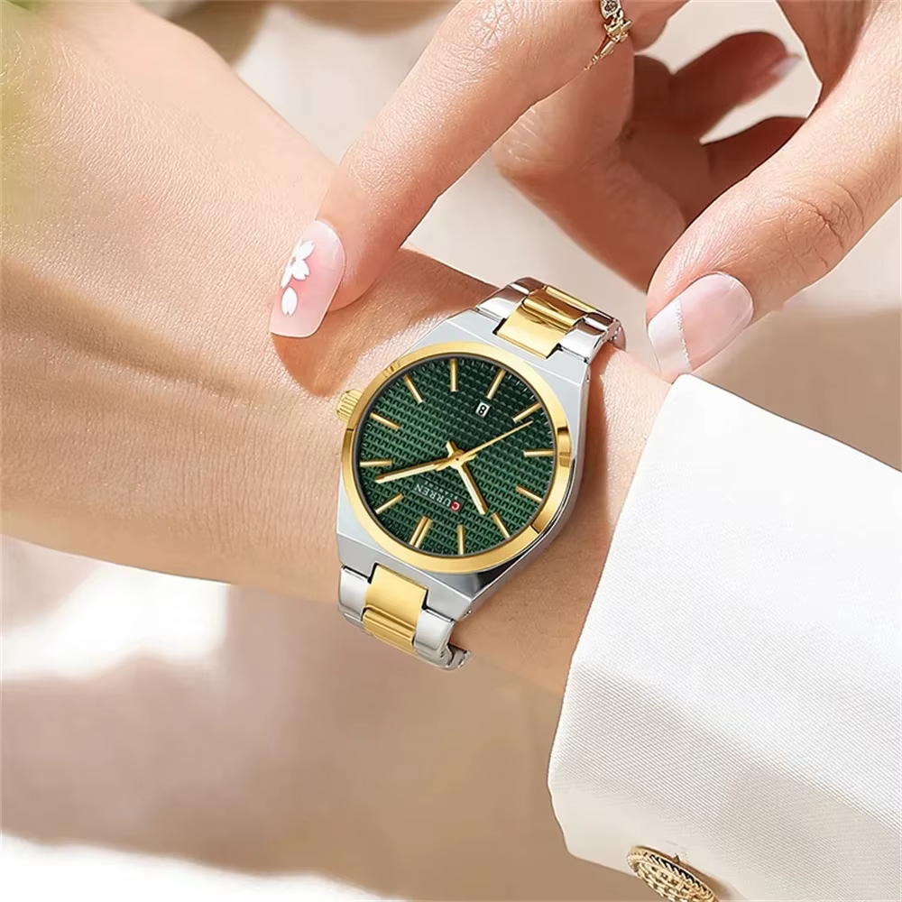 Montre Curren 8439L Luxury Gold Green pour femme
