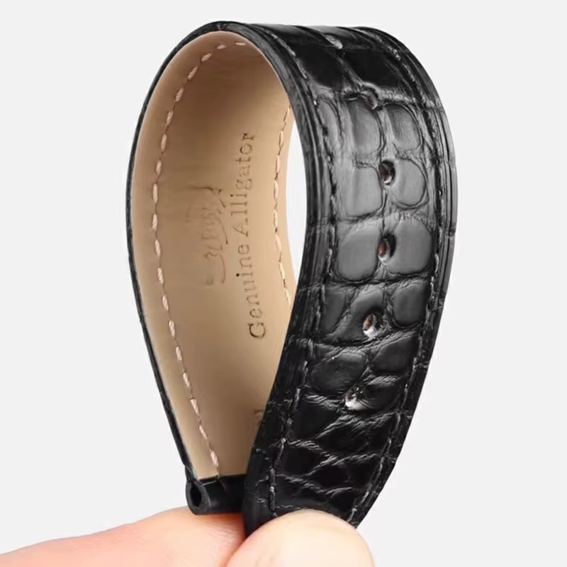 Bracelet de montre en cuir de Crocodile pour Tissot Longines Omega Mido
