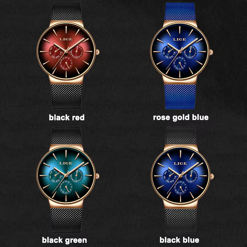 Montre à quartz ultra fine étanche pour homme