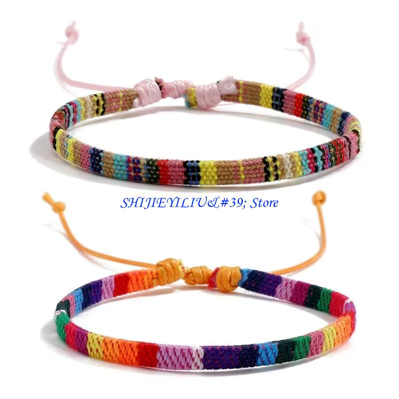 E21F Bracelets tissés polyvalents Chaîne tressée pour les dates d'usure quotidienne