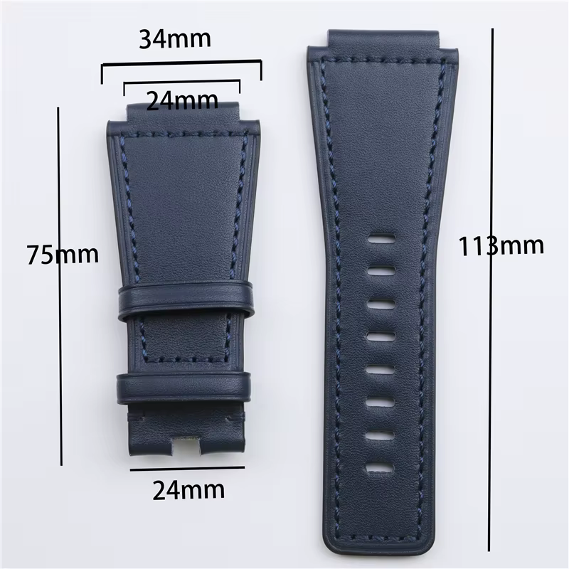 Bracelet de montre en cuir de veau de qualité supérieure 24mm