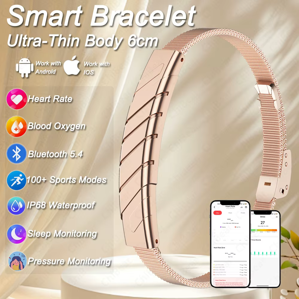 Nouveau Bracelet Connecté Ultra-Mince 2026 pour Femme