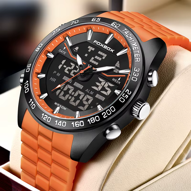 Nouveau FOXBOX mode montres militaires pour hommes de luxe Original sport chronographe montre Cadeau d'horloge de montre-bracelet à quartz étanche