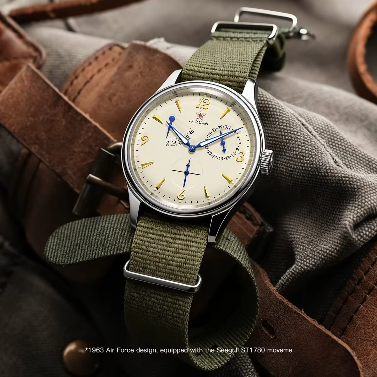 Nouveau 1963 40mm hommes pilote automatique montre mécanique mouette ST17 saphir cristal étanche rétro Style