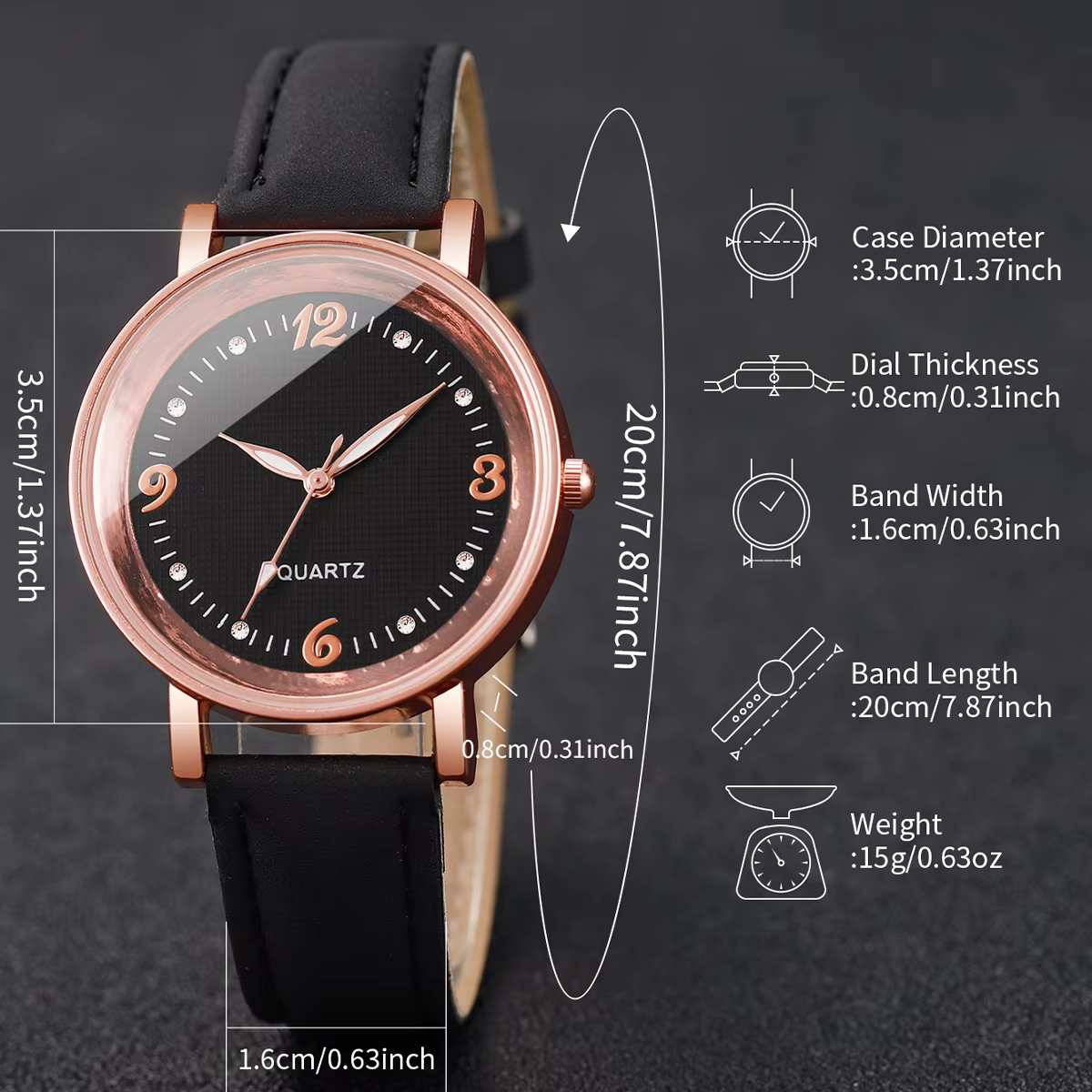 Mode cadran arabe montre pour femme bracelet en cuir décontracté montres à quartz analogiques