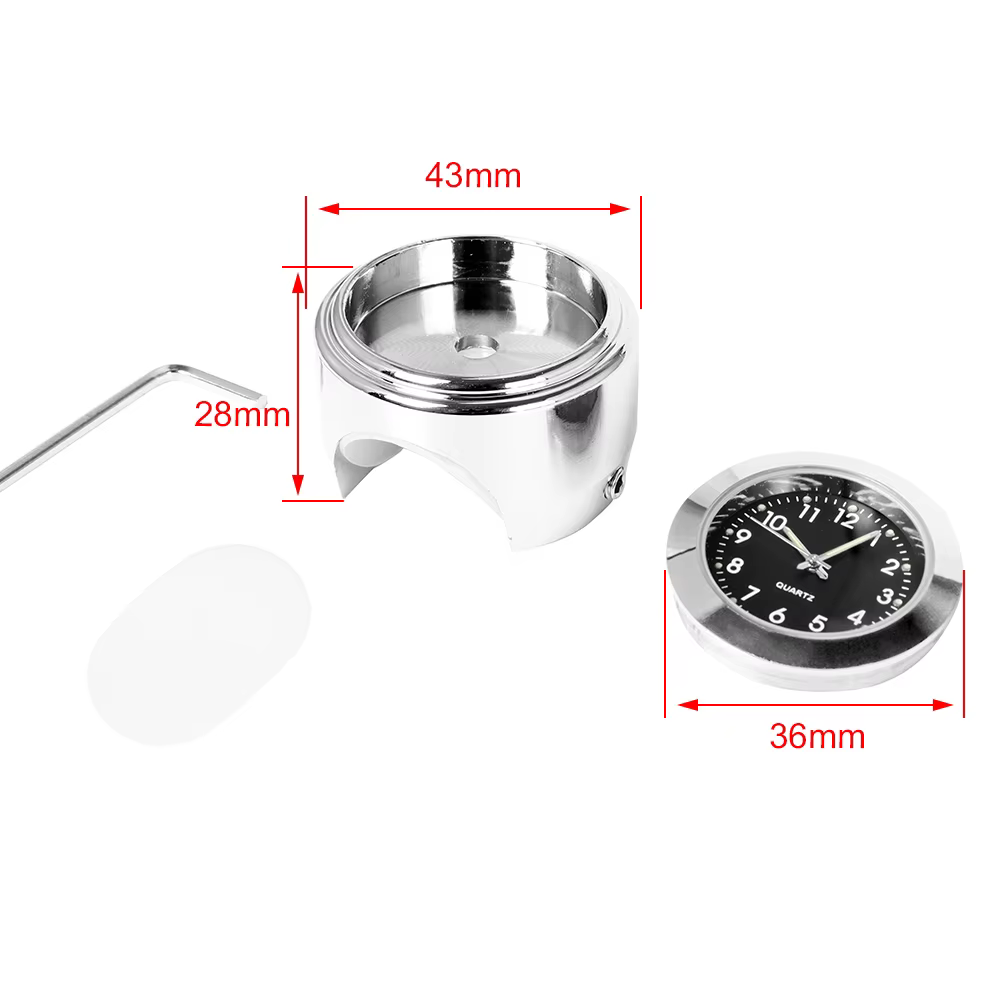 Montre à quartz étanche Shoous pour guidon de moto