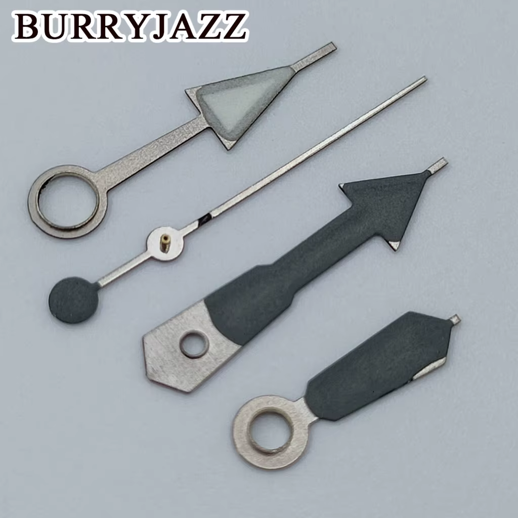 BURRYJAZZ NH34 GMT aiguilles de montre noir bleu blanc Orange rouge