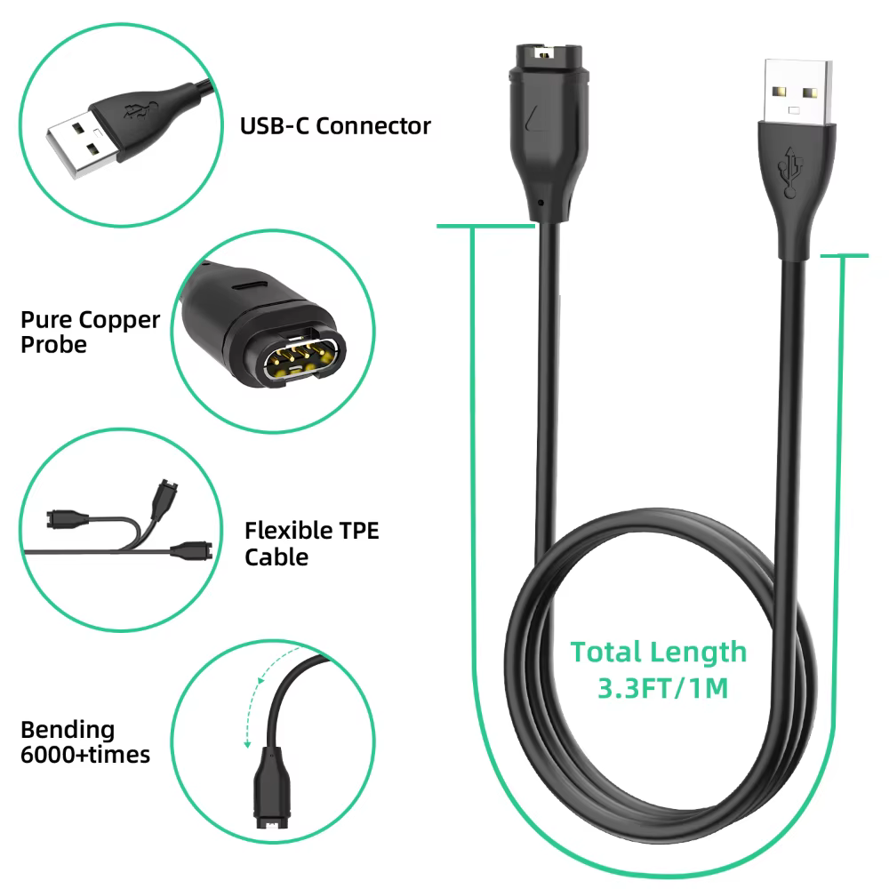Câble de chargement adapté pour Garmin Vivoactive 5 4 4S 3