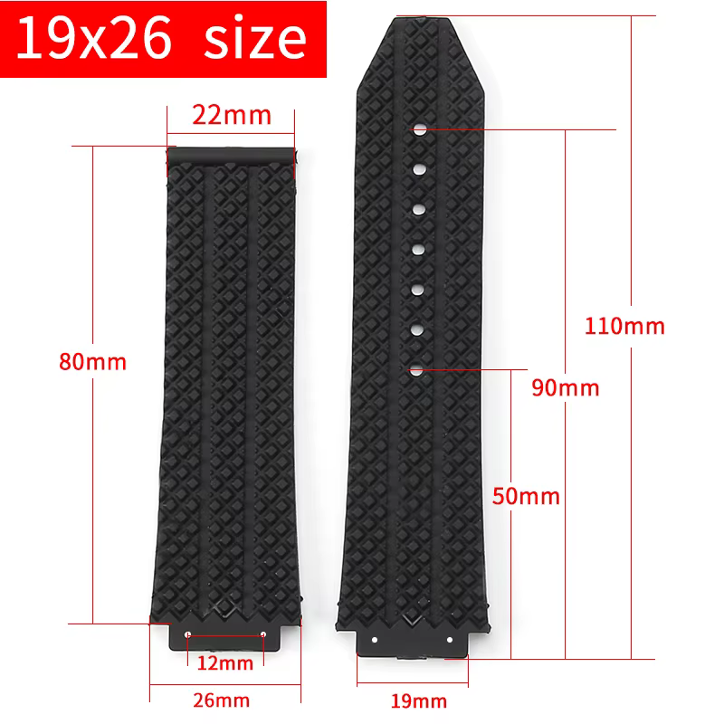 Bracelets de montre en caoutchouc haut de gamme pour Hublot Yubo Classic Fusion Big Bang série Interface convexe Concave bracelet étanche 26x19 24x17mm