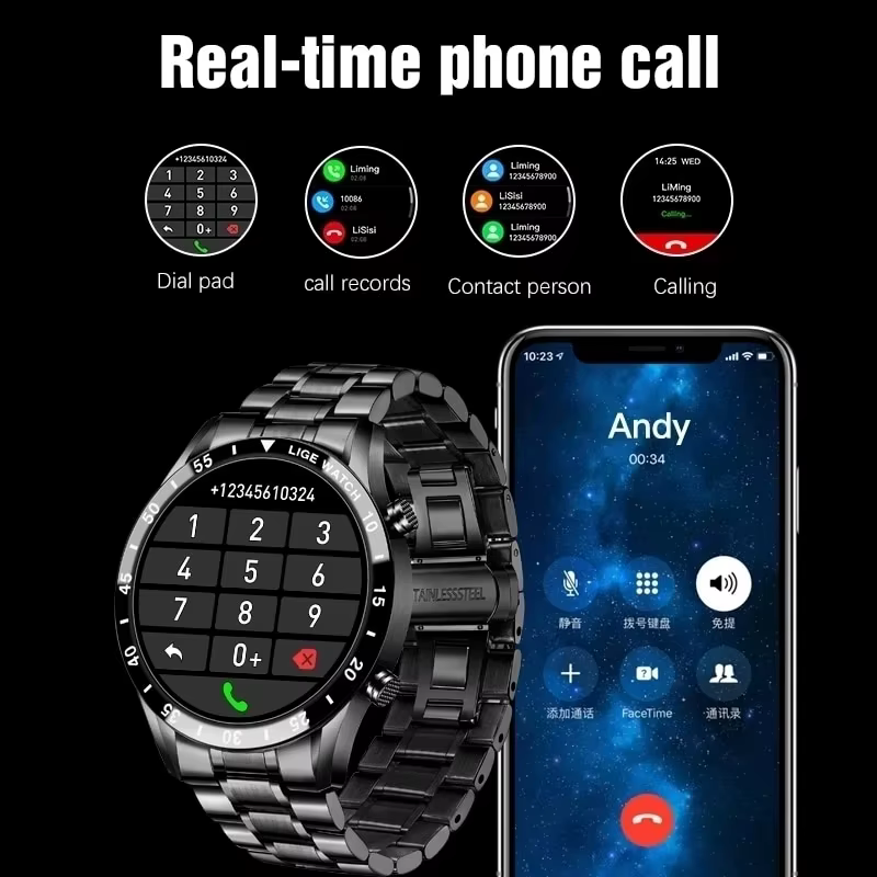 Montre intelligente étanche pour homme