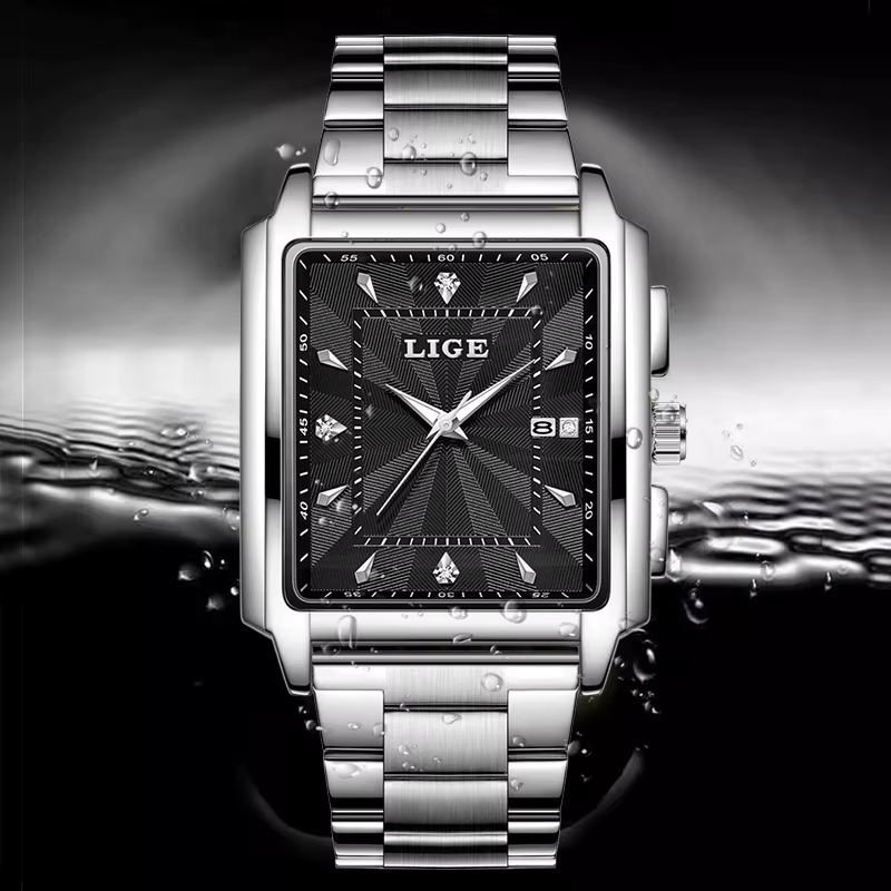 Relogio Masculino LIGE mode montre militaire hommes carré