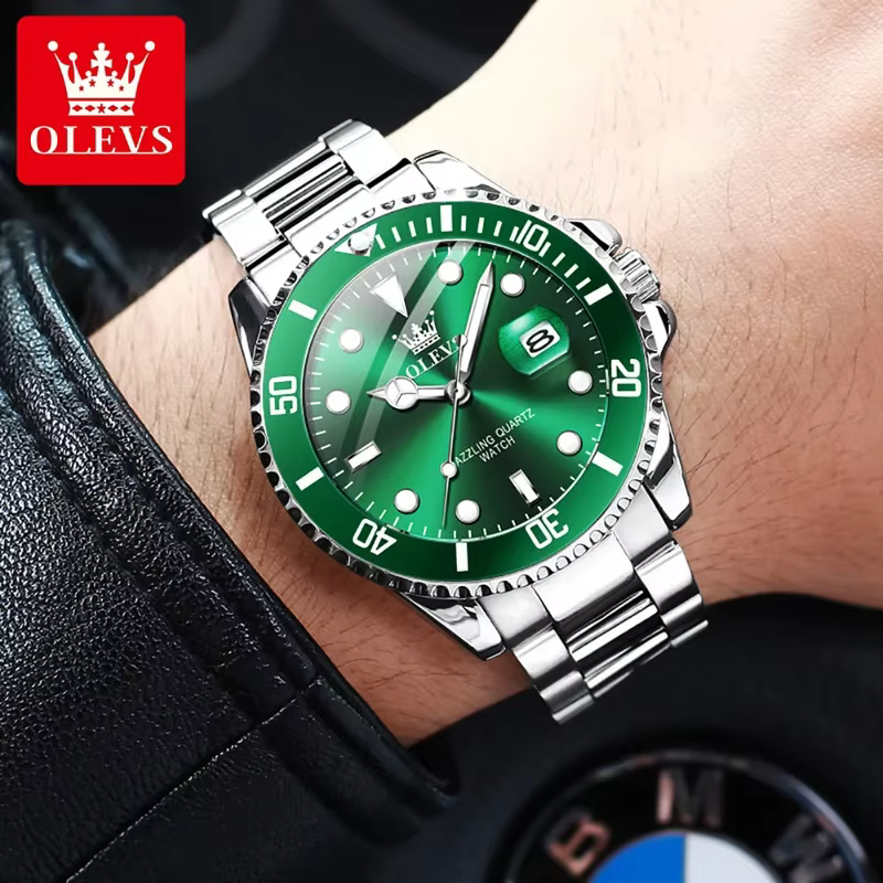 OLEVS montre à Quartz originale pour hommes en acier inoxydable étanche montres de sport mode luxe haut marque