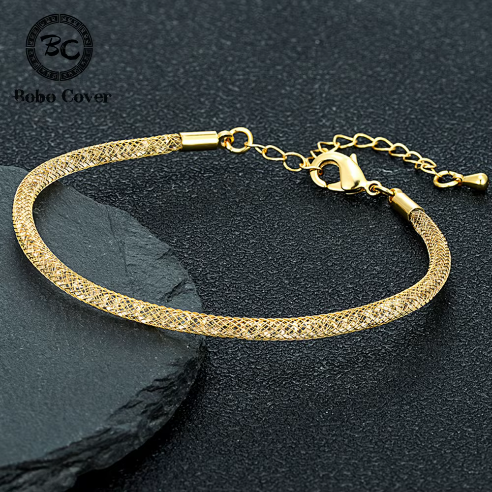 Bracelet ajustable en maille de cristal tendance pour hommes et femmes