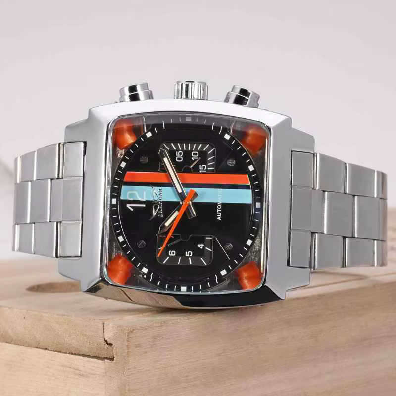 JARAGAR 569 montre mécanique automatique pour hommes de mode créative rétro carré calendrier semaine montres d'affaires