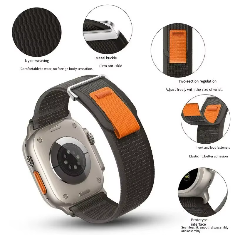 Bracelet Trail Loop pour Apple Watch Ultra 2 49mm série 9 8 7 45mm 41mm