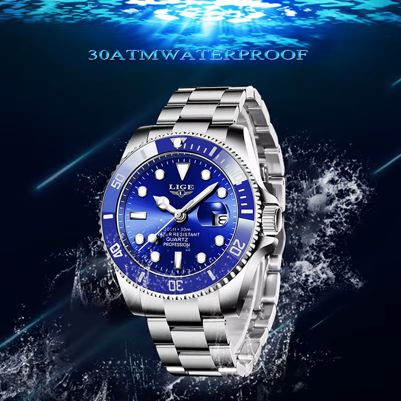 Montres LIGE 2026 pour Hommes – Montre de Plongée Tendance Étanche avec Date