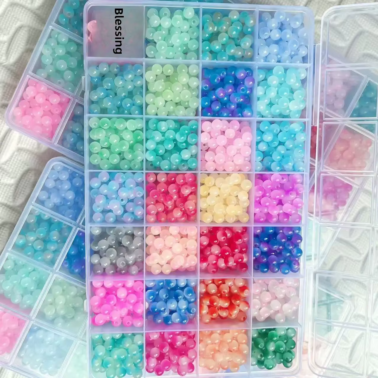 Kit de perles pour bracelet fait main pour enfants, perles en vrac pour collier, fabrication de bijoux en verre et cristal pour garçons et filles, accessoires de bijouterie