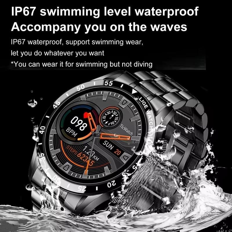 Montre intelligente étanche pour homme