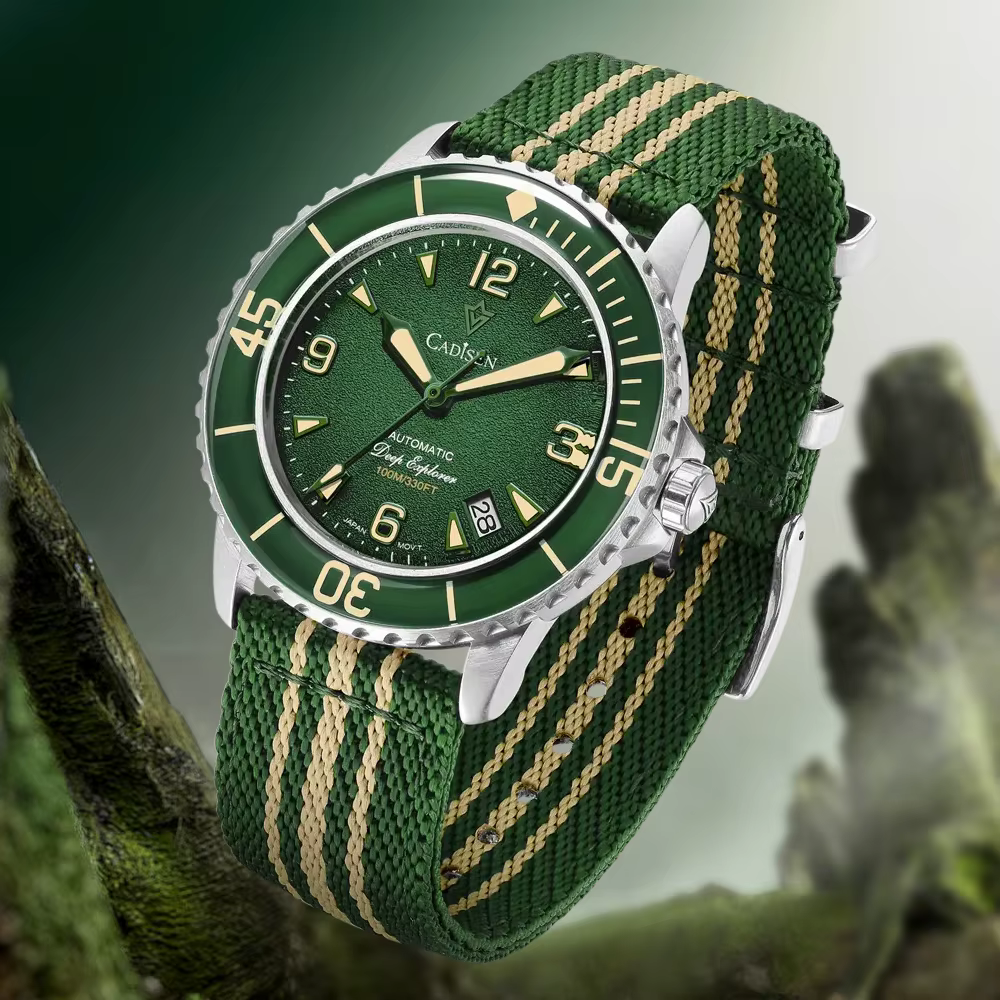 Montre mécanique automatique CADISEN Deep Explorer 2026 verte
