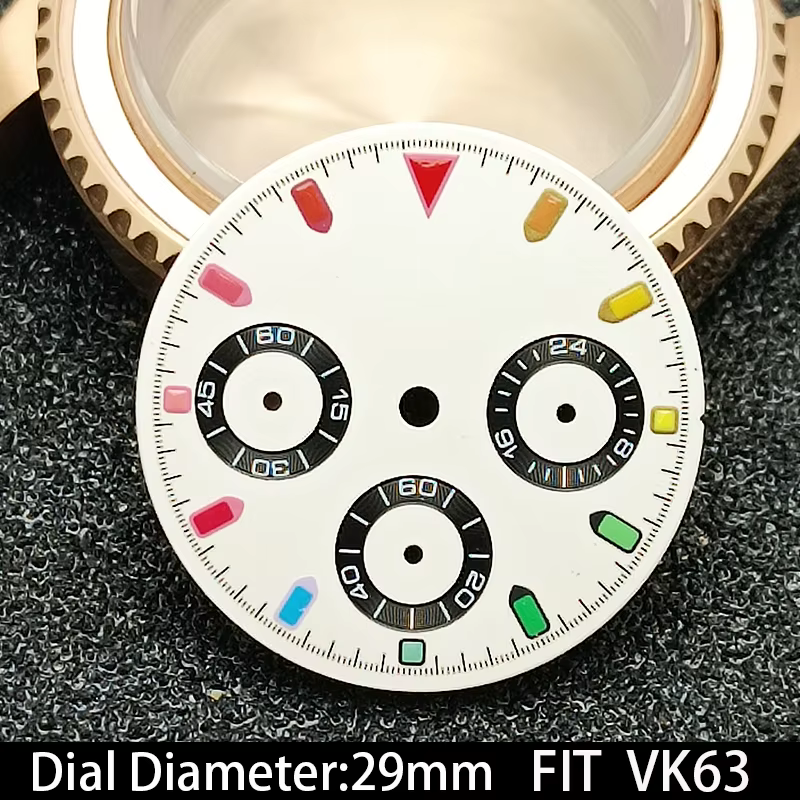 Cadran de montre VK63 lumineux vert de haute qualité