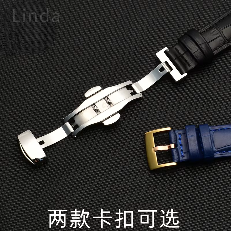 Bracelet de montre en cuir véritable pour homme et femme