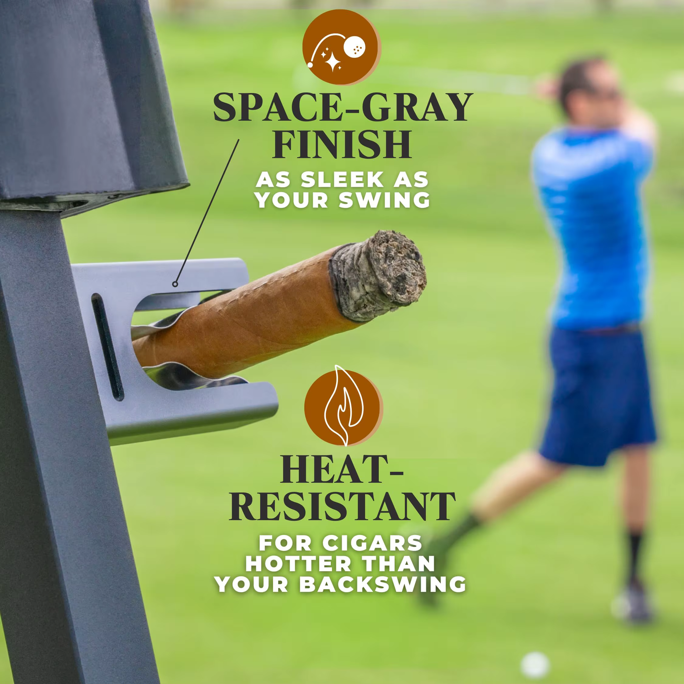 Porte-cigares magnétique, accessoire de golf ultime pour les amateurs de cigares, clips à cigares en aluminium, compatible avec les chariots de golf, les chaises de plage, les cannes à pêche