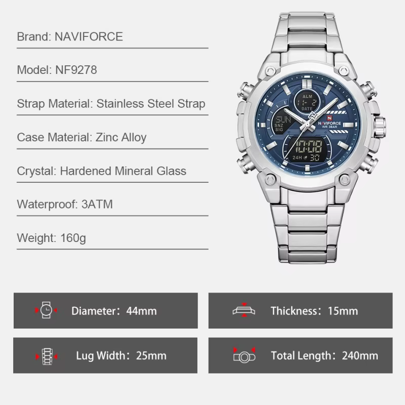 NAVIFORCE Nouvelle Montre-Bracelet 2026 pour Hommes
