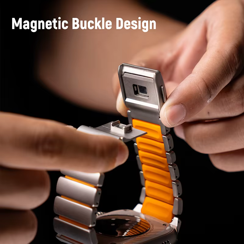 Bracelet en métal titane pour Apple Watch Ultra 3 11 10 9 8 7 SE 6