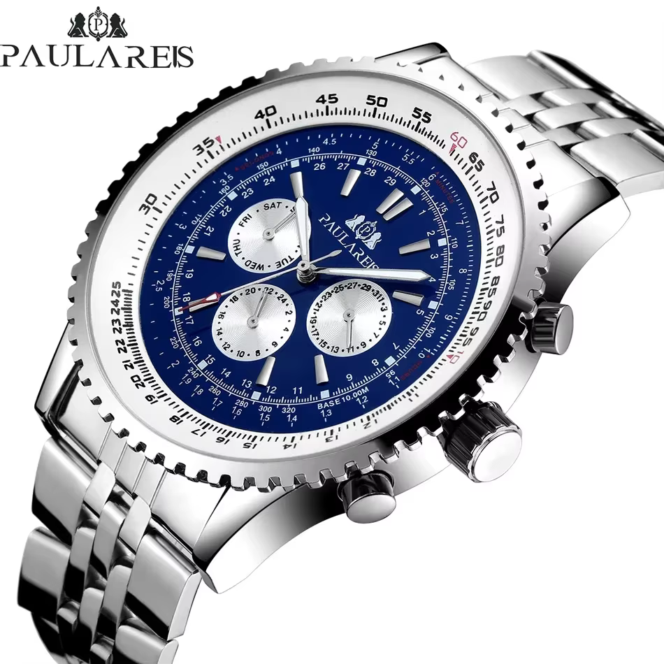 Montres automatiques en cuir pour hommes