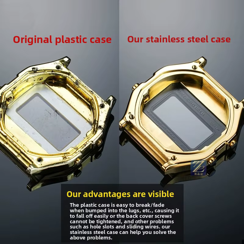A158 F91 Mod Kit bracelet de boîtier en métal pour montre électronique Casio A158w A159W F-91w