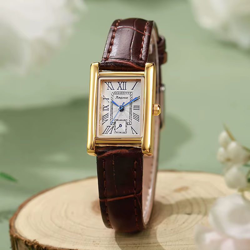 Mode femmes montre à Quartz rectangulaire cadran romain dames montres Simple étudiant cadeau
