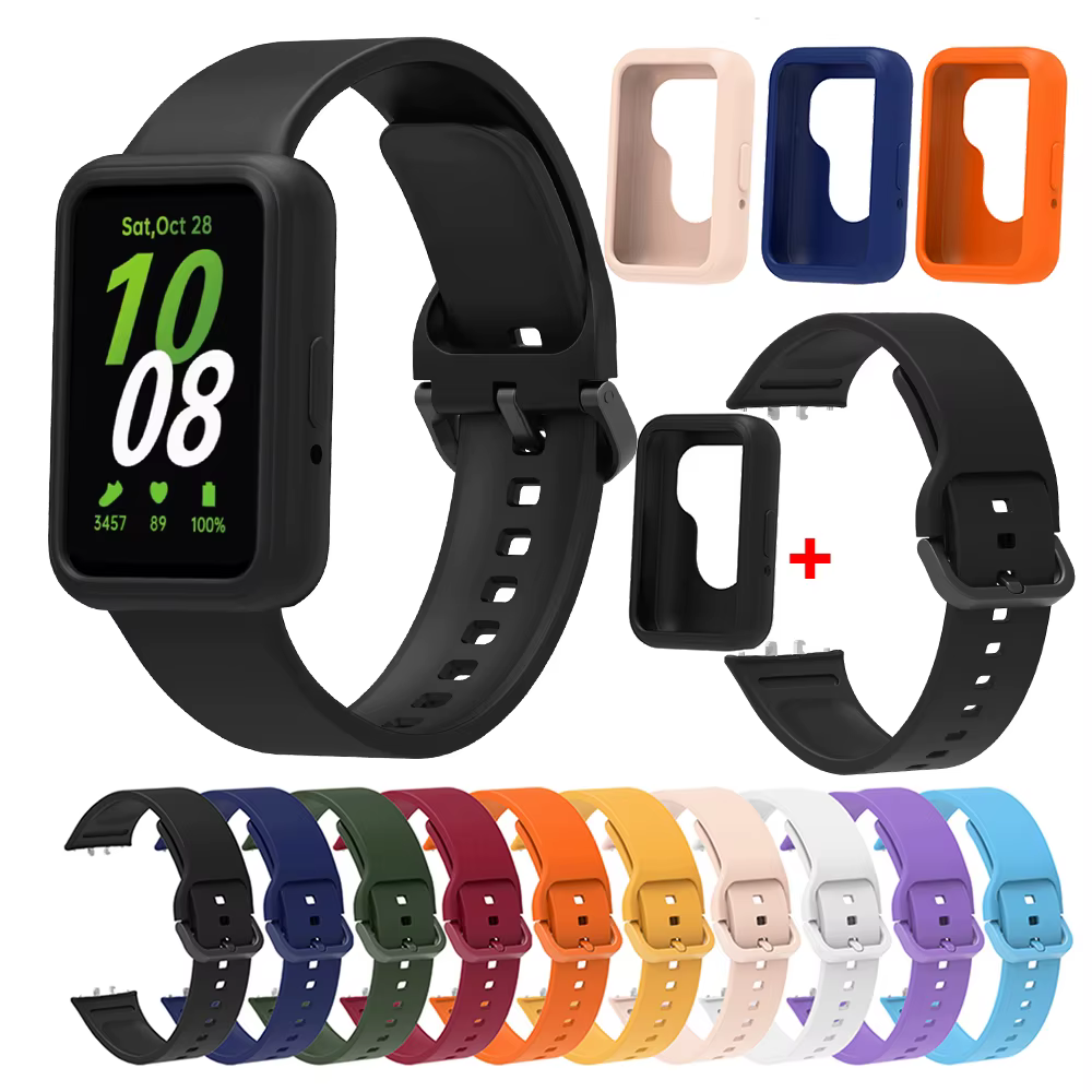 Bracelet en Silicone + étui de protection pour Samsung Galaxy Fit 3 Fit3 SM-R390