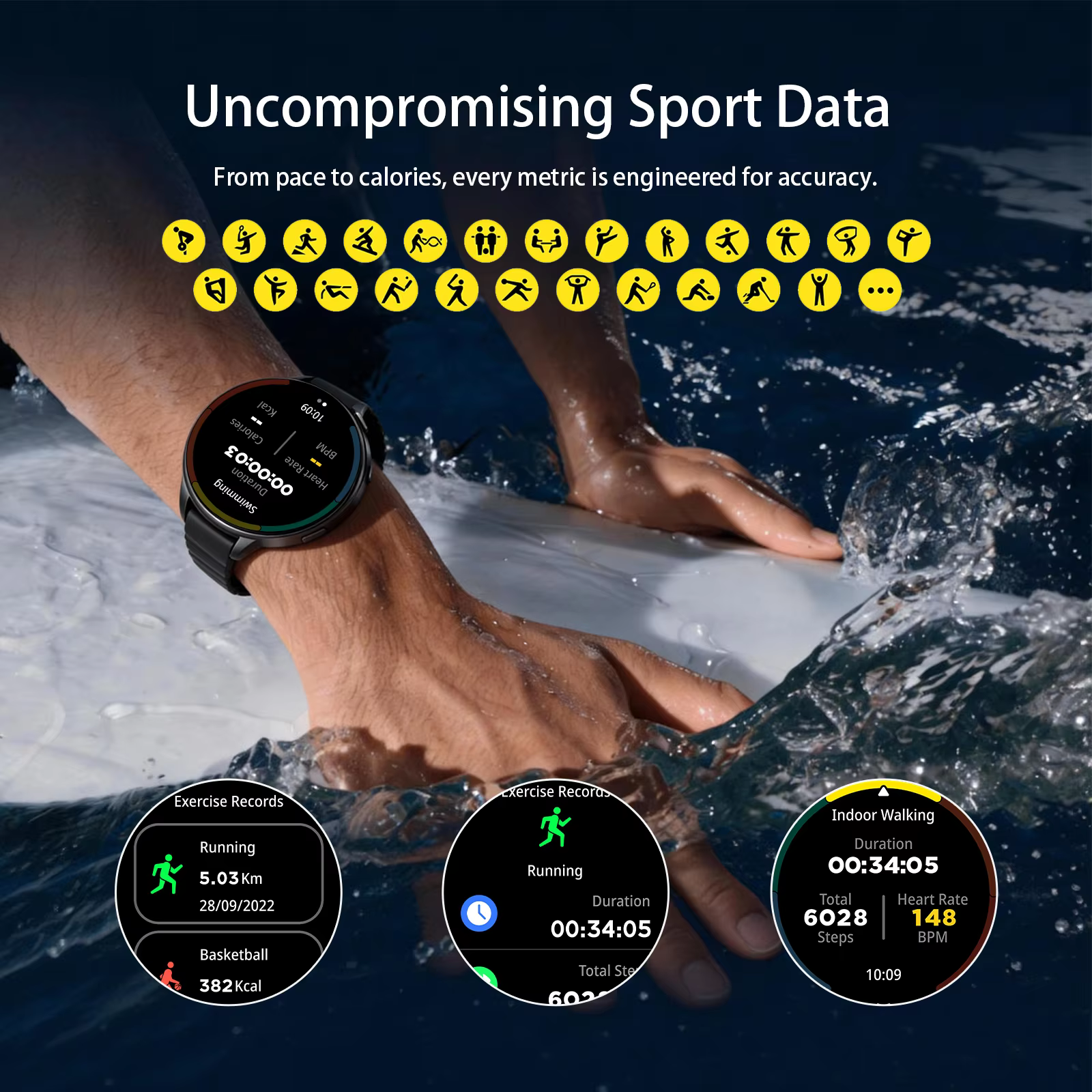 Montre connectée GPS, appels Bluetooth