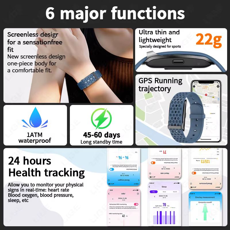 Nouveau Sport Fitness Tracker Bracelet intelligent fréquence cardiaque tensiomètre podomètre rappel d'appel Smartwatch bande pour hommes femmes