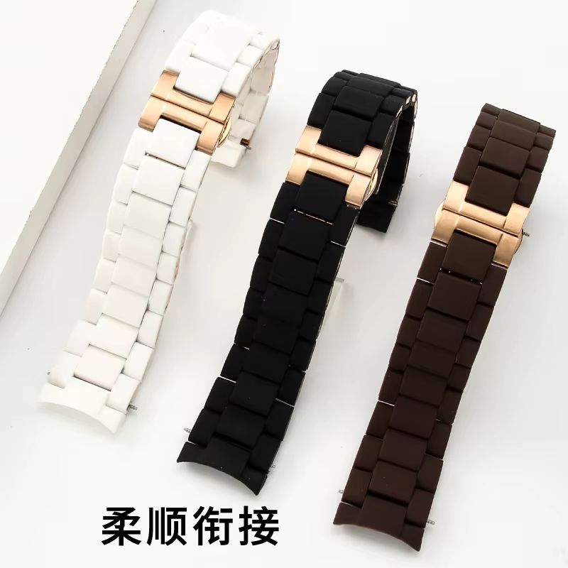 Pour Emporio Armani AR5890 5891 5906 5905 Bracelet de montre en Silicone solide en acier inoxydable liens