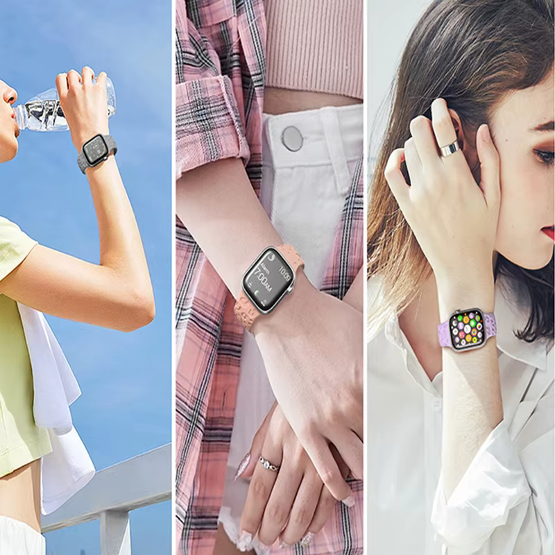 Bracelet en silicone gravé pour Apple Watch