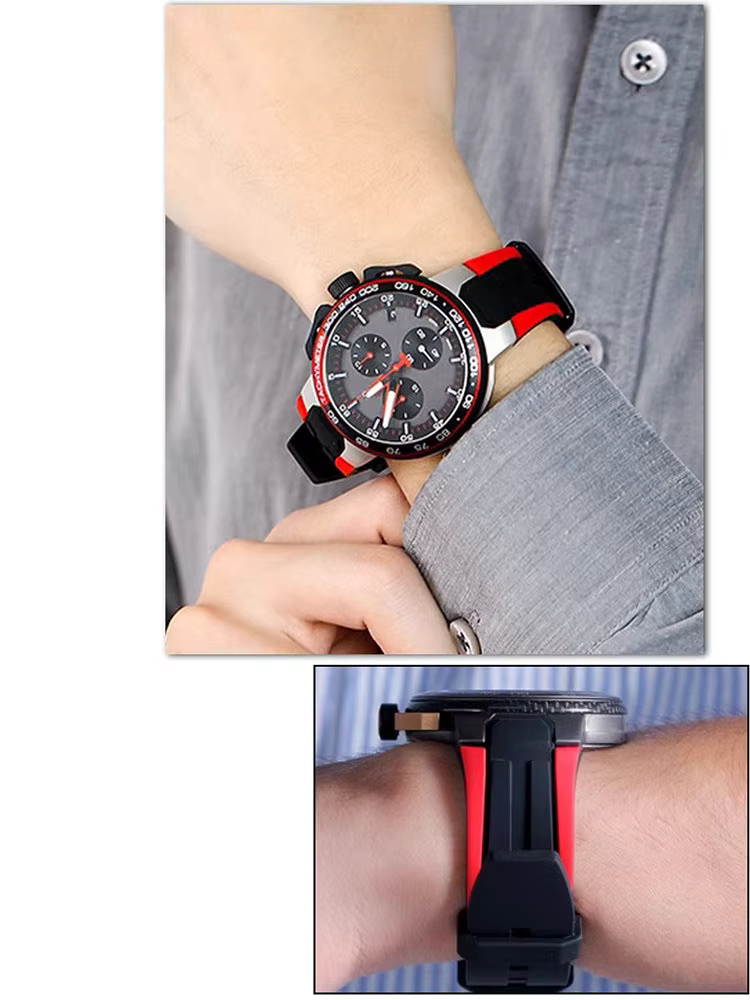 Pour Tissot 1853 vélo course série 18mm bracelet de montre en Silicone T111.417 T 111417 Un bracelet pour homme Bracelet étanche avec outils