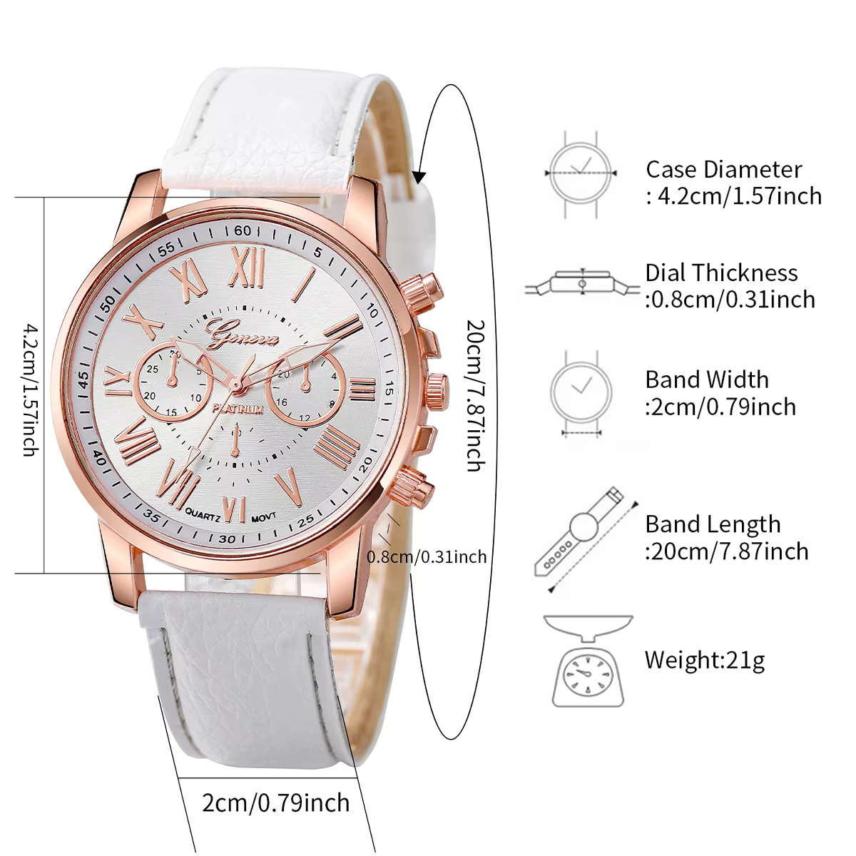 6 pièces/ensemble genève femmes montres bracelet en cuir décontracté montre-bracelet à Quartz diamant ensemble de bijoux (sans boîte)