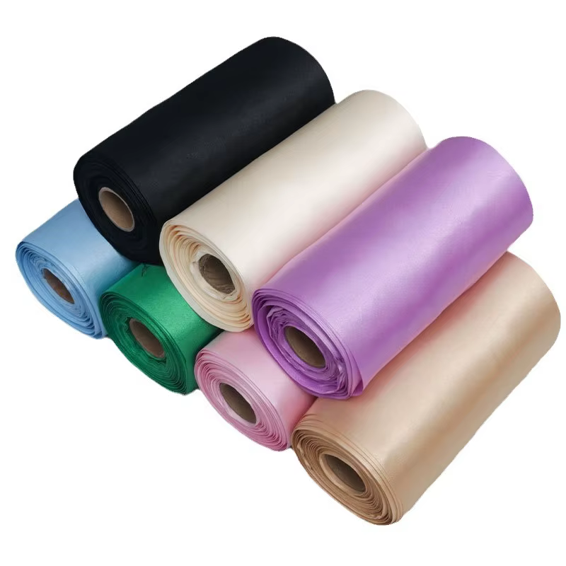 Ruban en Satin de 15cm de Large et 20 Mètres par Rouleau, Fournitures Artisanales de Bricolage pour Emballage de Cadeau de ixd'Anniversaire, de Mariage et de Noël